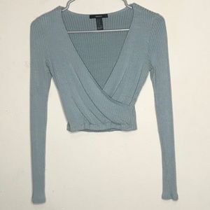 Forever 21 Green Long Sleeve Blouse - Size Medium